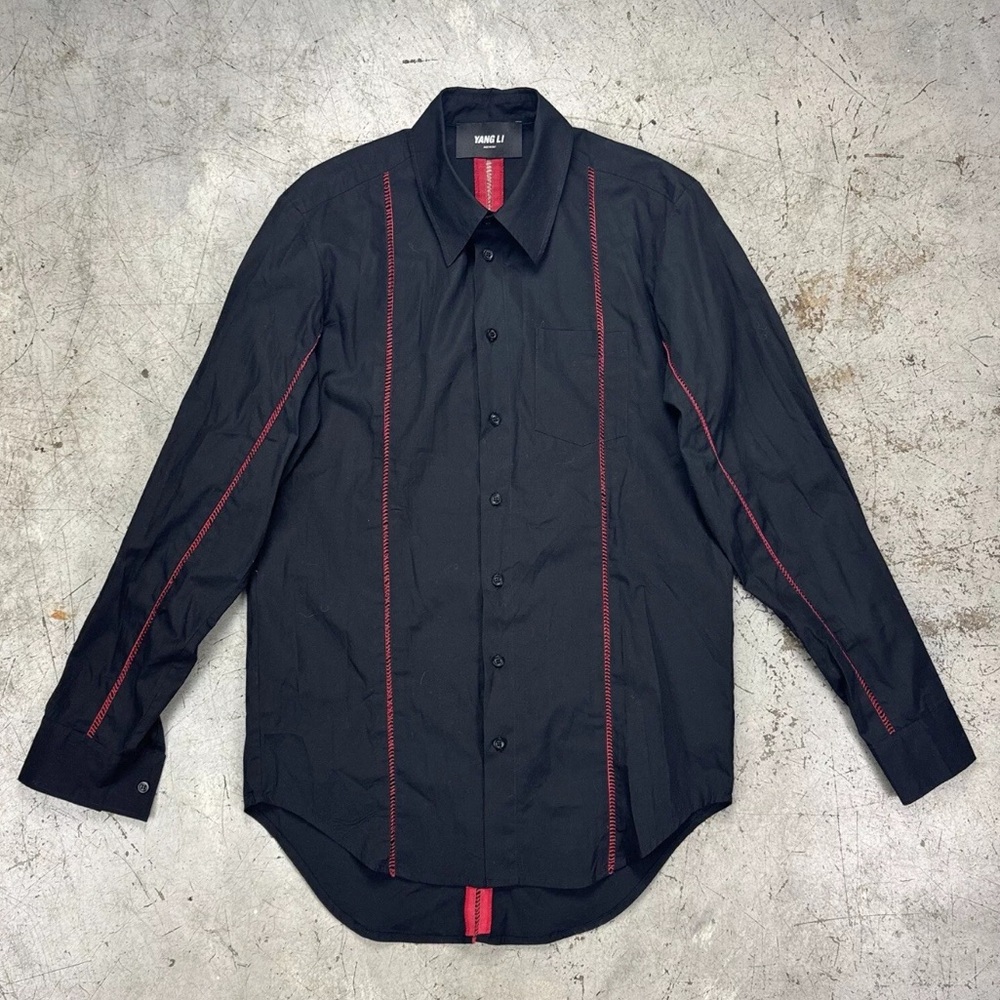 Yang Li Dealmaker Button Shirt Size 48 Used Black Red Italy Chinese Designer A24